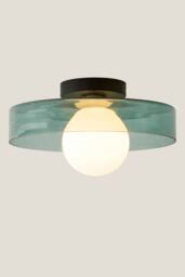 ValueLights Newbury Glass with Globe Shade IP44 Bathroom Ceiling Light & Bulb in Jade - thumbnail 3