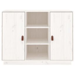 Berkfield Home Sideboard White 100x40x75 cm Solid Wood Pine - Size: 100 x 40 x 75 cm - thumbnail 3