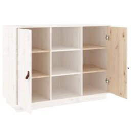Berkfield Home Sideboard White 100x40x75 cm Solid Wood Pine - Size: 100 x 40 x 75 cm - thumbnail 4