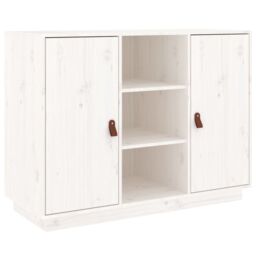 Berkfield Home Sideboard White 100x40x75 cm Solid Wood Pine - Size: 100 x 40 x 75 cm - thumbnail 2