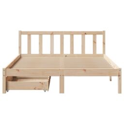 Berkfield Home Bed Frame without Mattress 140x190 cm Solid Wood Pine in Brown - thumbnail 4