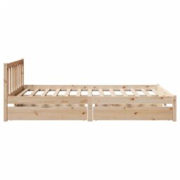 Berkfield Home Bed Frame without Mattress 140x190 cm Solid Wood Pine in Brown - thumbnail 5