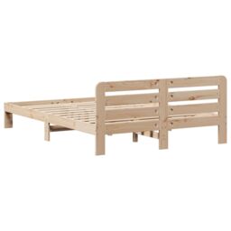 Berkfield Home Bed Frame without Mattress 120x200 cm Solid Wood Pine in Brown - Size: Small Double - thumbnail 6