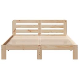 Berkfield Home Bed Frame without Mattress 120x200 cm Solid Wood Pine in Brown - Size: Small Double - thumbnail 4