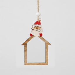 Shatchi Christmas Tree Ornaments Wooden Aesthetic Hanging Decorations set of 3 pcs Xmas DIY Holiday Home Décor in Brown - thumbnail 4