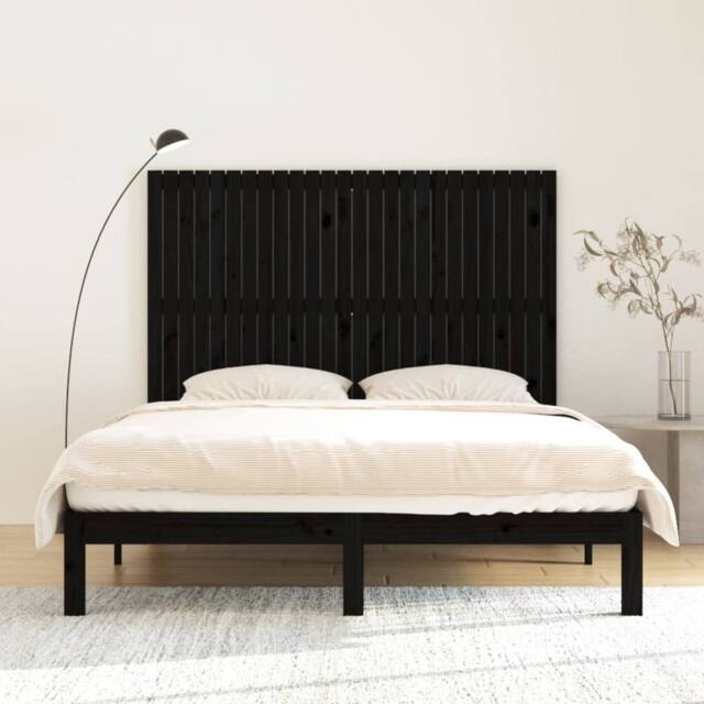Berkfield Home Wall Headboard Black 166x3x110 cm Solid Wood Pine - Size: 166 x 3 x 110 cm - image 1