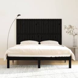 Berkfield Home Wall Headboard Black 166x3x110 cm Solid Wood Pine - Size: 166 x 3 x 110 cm - thumbnail 1