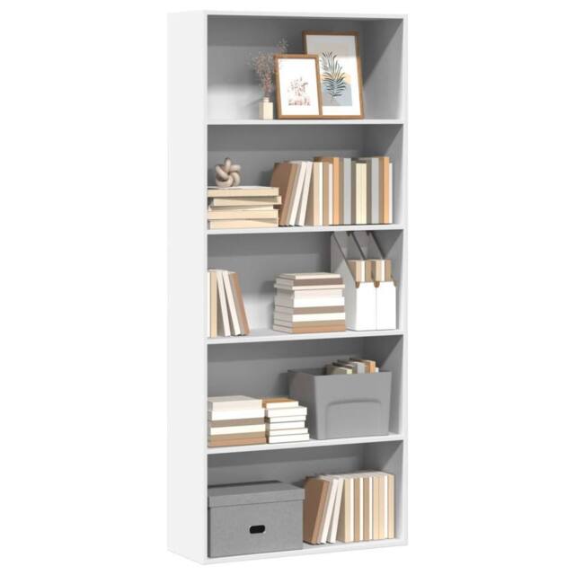 Berkfield Home Classic Book Cabinet White 80x30x189 cm Engineered Wood - Size: 80 x 30 x 189 cm - image 1