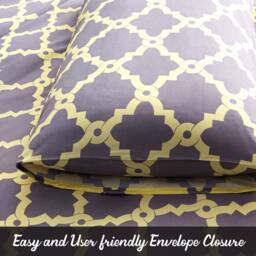 Pamposh Duvet Cover Set Reversible Quilt Covers Luxury Bedding Sets in Yellow - Size: Double - thumbnail 9