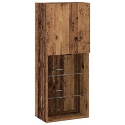 Berkfield Home TV Cabinet with LED Lights Old Wood 40.5x30x102 cm in Brown - thumbnail 9