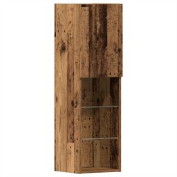 Berkfield Home TV Cabinet with LED Lights Old Wood 40.5x30x102 cm in Brown - thumbnail 8