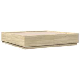 Berkfield Home Bed Frame with LED without Mattress Sonoma Oak 200x200 cm in Light Oak - thumbnail 8