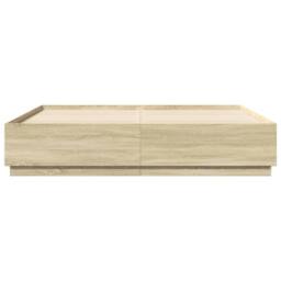 Berkfield Home Bed Frame with LED without Mattress Sonoma Oak 200x200 cm in Light Oak - thumbnail 6