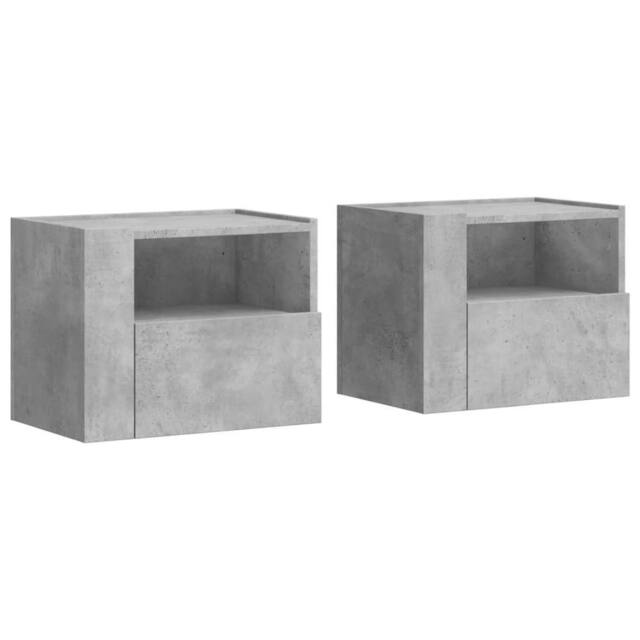 Berkfield Home Wall-mounted Bedside Cabinets 2 pcs Concrete Grey 45x30x35 cm - Size: 45 x 30 x 35 cm - image 1
