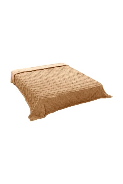 Living and Home Reversible Soft Checkered Throw Blanket in Light Brown - Size: Small - image 1