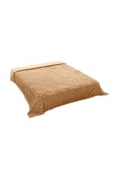 Living and Home Reversible Soft Checkered Throw Blanket in Light Brown - Size: Small - thumbnail 1