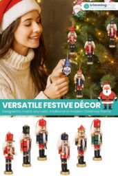 Neel Blue 13cm Wooden Nutcracker Soldier Ornaments - 6pcs - thumbnail 3