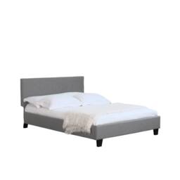 Comfy Living Ltd Modern Hopsack Fabric Upholstered Bedframe in Light Grey - Size: Single - thumbnail 2