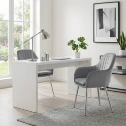 Alivio Set of 2 Upholstered Velvet Dining Arm Chairs with Removable Cushion in Grey - thumbnail 8