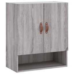 Berkfield Home Wall Cabinet Grey Sonoma 60x31x70 cm Engineered Wood - Size: 60 x 31 x 70 cm - thumbnail 2