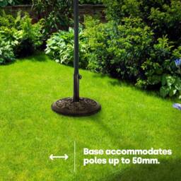 LIVIVO Parasol Base 9kg Garden Umbrella Base Stand Floral Design Heavy Duty Resin for Parasol Poles up to 50mm in Bronze - thumbnail 4