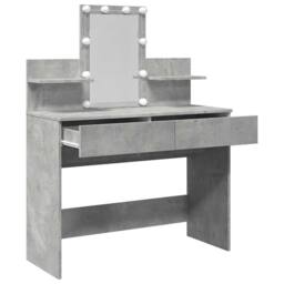 Berkfield Home Beautiful Dressing Table with LED Concrete Grey 100x40x130 cm - Size: 100 x 40 x 130 cm - thumbnail 9
