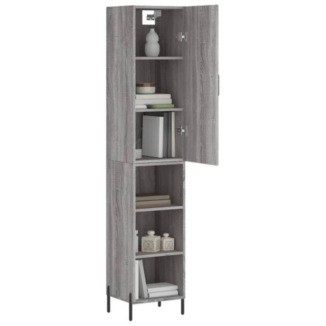 Berkfield Home Highboard Grey Sonoma 34.5x34x180 cm Engineered Wood - image 1