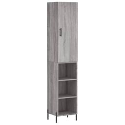Berkfield Home Highboard Grey Sonoma 34.5x34x180 cm Engineered Wood - thumbnail 3