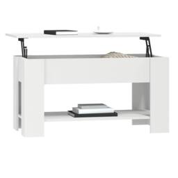 Berkfield Home Modern Coffee Table White 101x49x52 cm Engineered Wood - Size: 101 x 49 x 52 cm - thumbnail 7