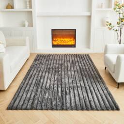 GAVENO CAVAILIA Shum Faux Fur Rug in Charcoal - Size: 120 cm x 170 cm - thumbnail 6