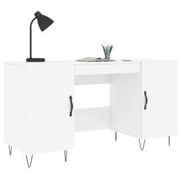 Berkfield Home Desk White 140x50x75 cm Engineered Wood - Size: 140 x 50 x 75 cm - thumbnail 3