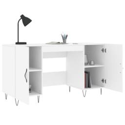 Berkfield Home Desk White 140x50x75 cm Engineered Wood - Size: 140 x 50 x 75 cm - thumbnail 4