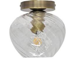 First Choice Lighting Set of 2 Bradson - Clear Swirl Glass Antique Brass Ceiling Lights - thumbnail 2