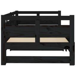 Berkfield Home Pull-out Day Bed Black Solid Wood Pine 2x(90x190) cm - thumbnail 8