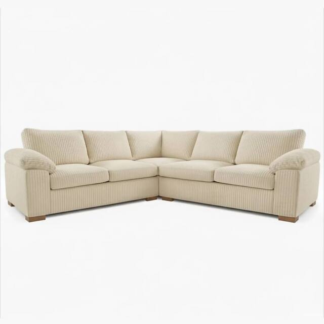 Furniture 786 Amalfi Jumbo Cord 2c2 Corner Sofa in Ivory - image 1