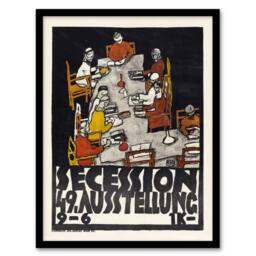 Artery8 Poster for the 49th Secession Exhibition Schiele Framed Wall Art Print in Black - Size: A4 - thumbnail 1