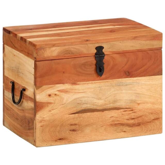Berkfield Home Storage Box 39x28x31 cm Solid Wood Acacia in Brown - Size: 39 x 28 x 31 cm - image 1