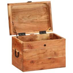 Berkfield Home Storage Box 39x28x31 cm Solid Wood Acacia in Brown - Size: 39 x 28 x 31 cm - thumbnail 3