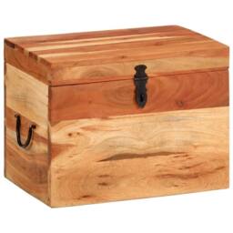 Berkfield Home Storage Box 39x28x31 cm Solid Wood Acacia in Brown - Size: 39 x 28 x 31 cm - thumbnail 1