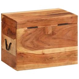 Berkfield Home Storage Box 39x28x31 cm Solid Wood Acacia in Brown - Size: 39 x 28 x 31 cm - thumbnail 4