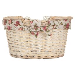 Red Hamper Wicker Small White Swing Handle Shopping Basket - thumbnail 3