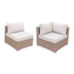 sweeek 12-14-seater Premium Polyrattan Garden Sofa Set in Beige - thumbnail 6