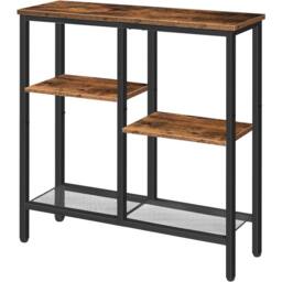 FURNOS 4 Tier Slim Hallway Entryway Console Sofa Table With Storage Shelves in Brown - thumbnail 6