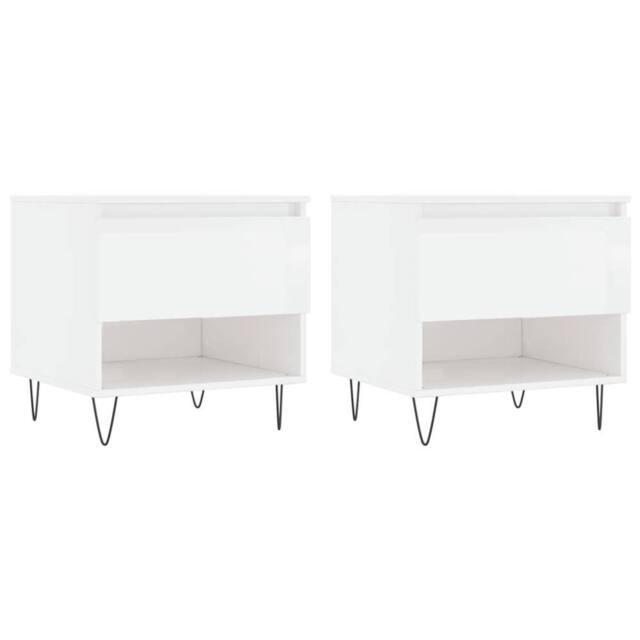 Berkfield Home Coffee Tables 2 pcs High Gloss White 50x46x50 cm Engineered Wood - Size: 50 x 46 x 50 cm - image 1