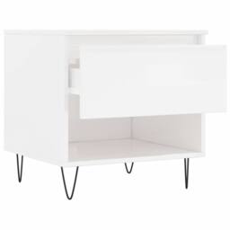Berkfield Home Coffee Tables 2 pcs High Gloss White 50x46x50 cm Engineered Wood - Size: 50 x 46 x 50 cm - thumbnail 7