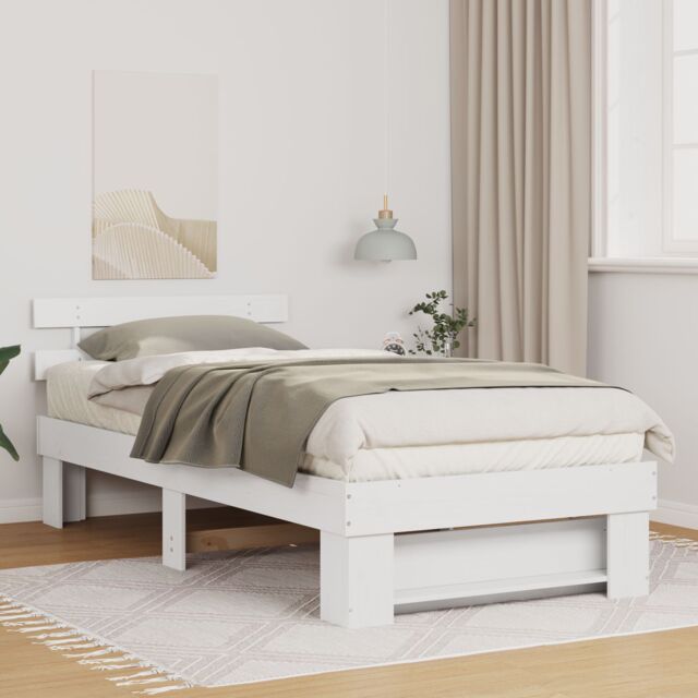 Berkfield Home White 90 x 200 cm Solid pine wood - image 1
