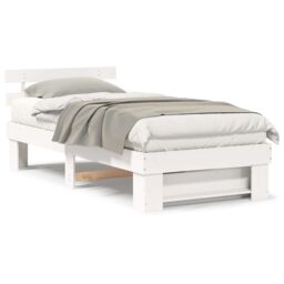 Berkfield Home White 90 x 200 cm Solid pine wood - thumbnail 4