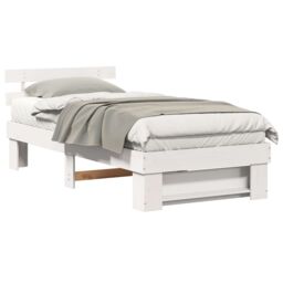 Berkfield Home White 90 x 200 cm Solid pine wood - thumbnail 3