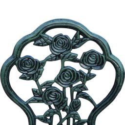 Home Source Bistro Set Outdoor Patio Garden Round Table & 2 Chairs Metal Frame in Bottle Green - thumbnail 6