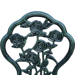 Home Source Bistro Set Outdoor Patio Garden Round Table & 2 Chairs Metal Frame in Bottle Green - thumbnail 4